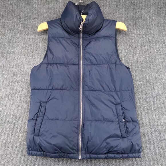 Old Navy Men's Puffer Vest Blue XS Sleeveless Full Zip Mock Neck Polyester - Picture 2 of 13